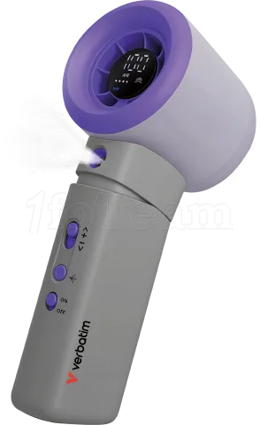 Photo de Ventilateur à main sur batterie Verbatim Cool'n'Go Aqua Breeze (Violet/Gris)