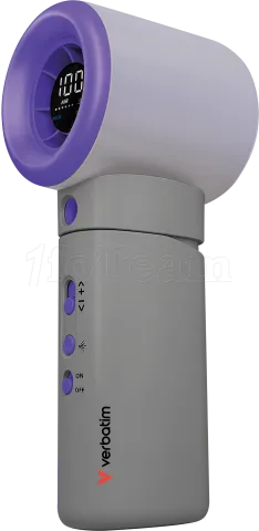 Photo de Ventilateur à main sur batterie Verbatim Cool'n'Go Aqua Breeze (Violet/Gris)