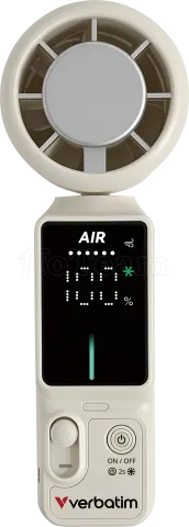 Photo de Ventilateur à main sur batterie Verbatim Cool'n'Go Ice Touch Pro (Blanc/Argent)