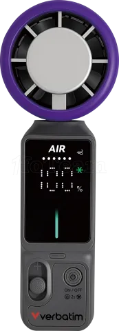Photo de Ventilateur à main sur batterie Verbatim Cool'n'Go Ice Touch Pro (Violet/Gris)