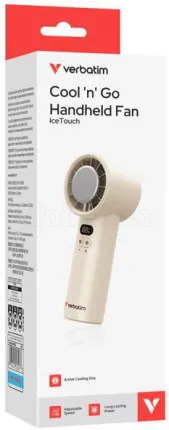 Photo de Ventilateur à main sur batterie Verbatim Cool'n'Go IceTouch - Ø6cm (Beige)