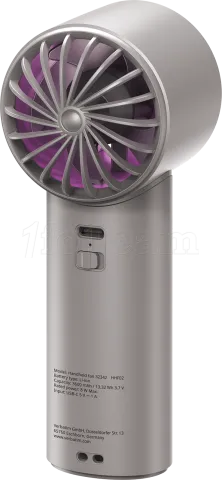 Photo de Ventilateur à main sur batterie Verbatim Cool'n'Go IceTouch - Ø6cm (Gris/Violet)