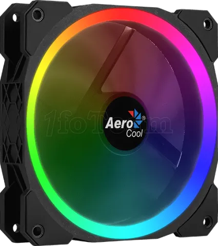 Photo de Ventilateur de boitier AeroCool Orbit RGB 12cm (Noir)