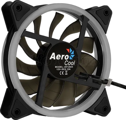 Photo de Ventilateur de boitier AeroCool Rev RGB 12cm (Noir)