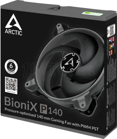 Photo de Ventilateur de boitier Arctic BioniX P140 - 14cm (Blanc/Gris)