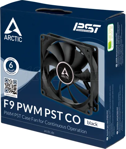 Photo de Ventilateur de boitier Arctic F9 PST Continuous Operation - 9,2cm (Noir)