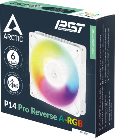 Photo de Ventilateur de boitier Arctic P14 Pro Reverse RGB - 14cm (Blanc)
