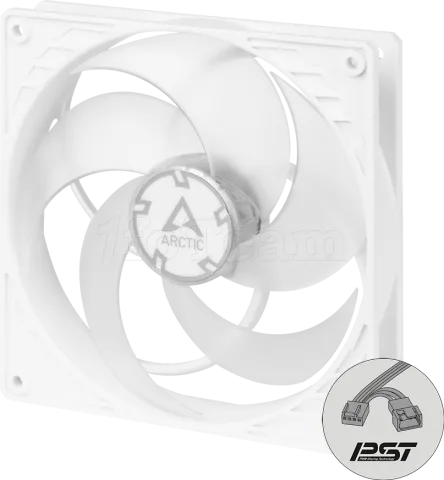 Photo de Ventilateur de boitier Arctic P14 PST - 14cm (Blanc/Transparent)