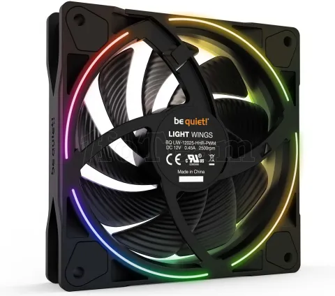 Photo de Ventilateur de boitier Be Quiet Light Wings High Speed RGB - 12cm (Noir)