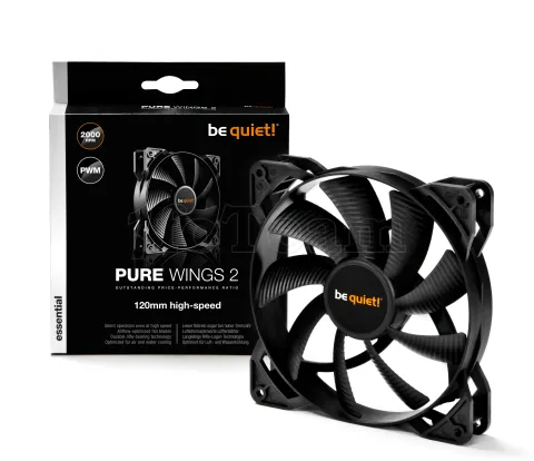 Photo de Ventilateur de boitier Be Quiet Pure Wings 2 Haute vitesse PWM 12cm (Noir)