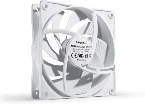 Photo de Ventilateur de boitier be quiet! Pure Wings 3 Haute vitesse PWM 12cm (Blanc)
