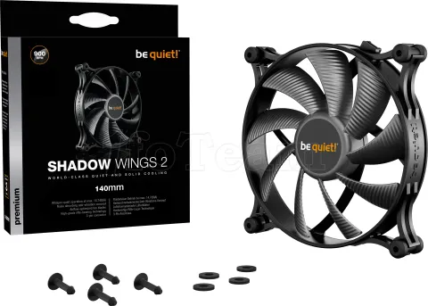 Photo de Ventilateur de boitier be quiet! Shadow Wings 2 - 14cm (Noir)