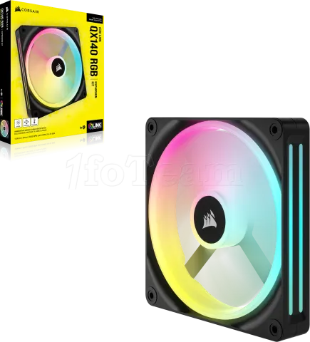 Photo de Ventilateur de boitier Corsair iCue Link QX RGB - 14cm (Noir)