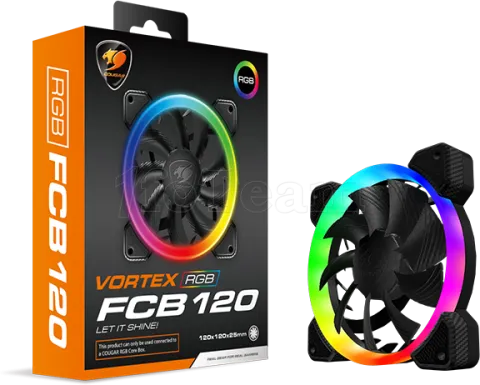 Photo de Ventilateur de boitier Cougar Vortex FCB RGB 12cm (Noir)