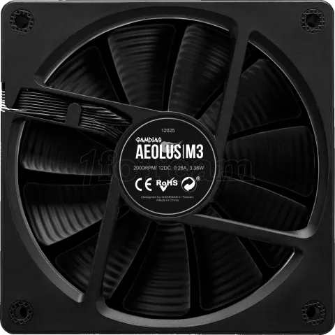 Photo de Ventilateur de boitier Gamdias Aeolus M3 RGB 12cm (Noir)