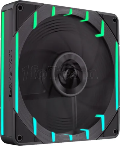 Photo de Ventilateur de boitier Gamemax Tornado T12 Reverse RGB - 12cm (Noir)