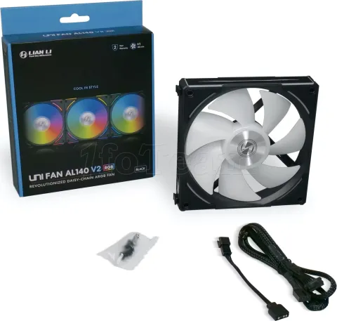 Photo de Ventilateur de boitier Lian Li Uni Fan AL V2 RGB - 14cm (Noir)