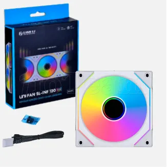 Photo de Ventilateur de boitier Lian Li Uni Fan SL-Infinity RGB - 12cm (Blanc)