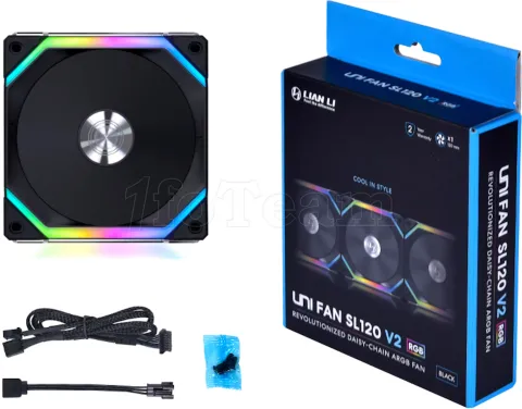 Photo de Ventilateur de boitier Lian Li Uni Fan SL V2 RGB - 12cm (Noir)