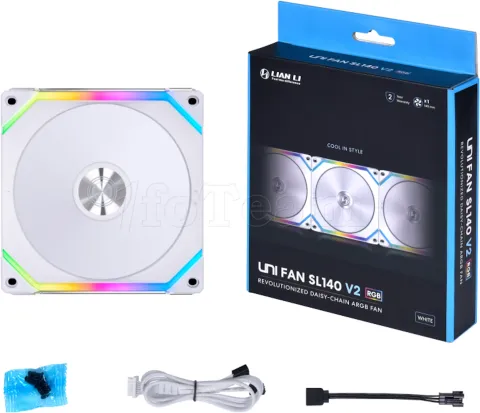 Photo de Ventilateur de boitier Lian Li Uni Fan SL V2 RGB - 14cm (Blanc)