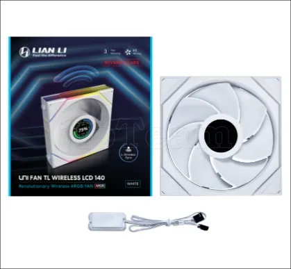 Photo de Ventilateur de boitier Lian Li Uni Fan TL Wireless LCD Reverse RGB - 14cm (Blanc)