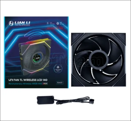 Photo de Ventilateur de boitier Lian Li Uni Fan TL Wireless LCD Reverse RGB - 14cm (Noir)
