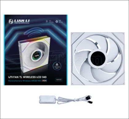 Photo de Ventilateur de boitier Lian Li Uni Fan TL Wireless LCD RGB - 14cm (Blanc)