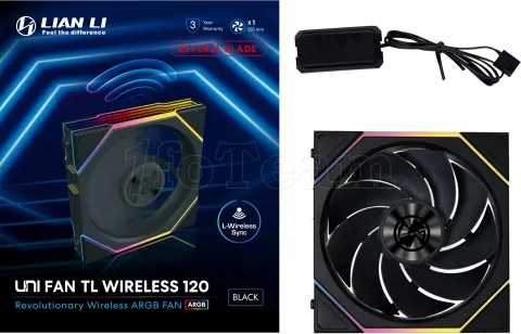 Photo de Ventilateur de boitier Lian Li Uni Fan TL Wireless Reverse RGB - 12cm (Noir)