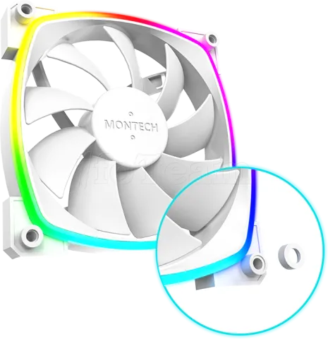 Photo de Ventilateur de boitier Montech AX120 RGB - 12cm (Blanc)