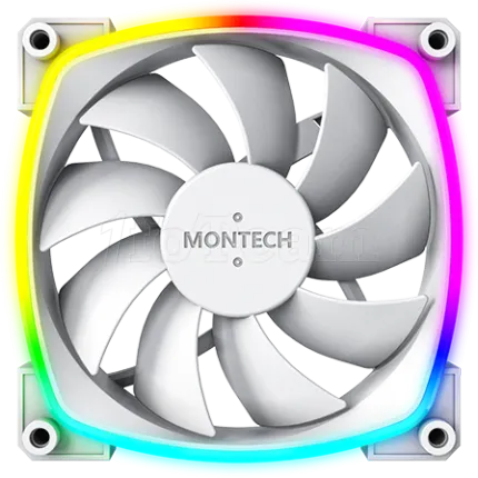 Photo de Ventilateur de boitier Montech AX120 RGB - 12cm (Blanc)