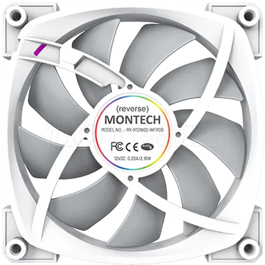 Photo de Ventilateur de boitier Montech RX120 RGB - 12cm (Blanc)