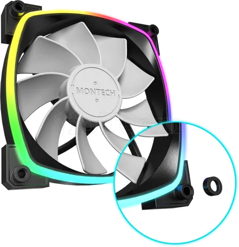 Photo de Ventilateur de boitier Montech RX120 RGB - 12cm (Noir)