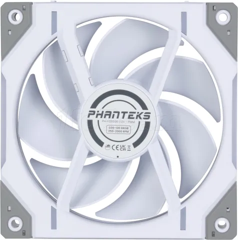 Photo de Ventilateur de boitier Phanteks D30 Regular Airflow RGB - 12cm (Blanc)