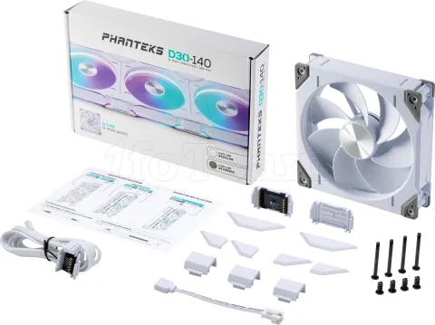 Photo de Ventilateur de boitier Phanteks D30 Reverse Airflow RGB - 14cm (Blanc)