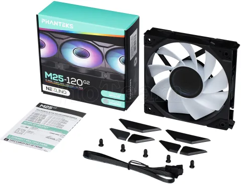 Photo de Ventilateur de boitier Phanteks M25 Gen2 Reverse RGB - 12cm (Noir)