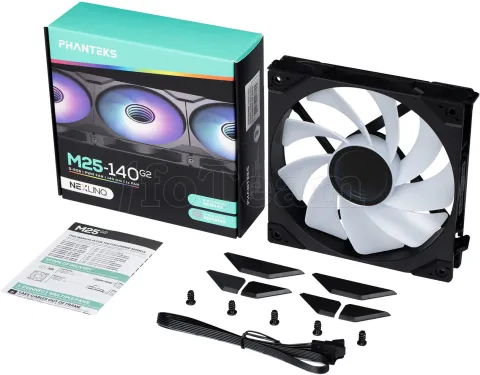 Photo de Ventilateur de boitier Phanteks M25 Gen2 Reverse RGB - 14cm (Noir)
