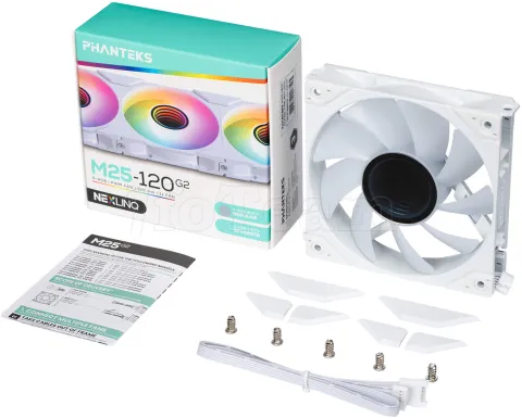 Photo de Ventilateur de boitier Phanteks M25 Gen2 RGB - 12cm (Blanc)