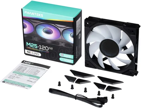 Photo de Ventilateur de boitier Phanteks M25 Gen2 RGB - 12cm (Noir)