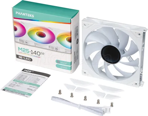 Photo de Ventilateur de boitier Phanteks M25 Gen2 RGB - 14cm (Blanc)