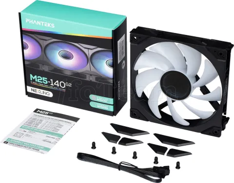 Photo de Ventilateur de boitier Phanteks M25 Gen2 RGB - 14cm (Noir)