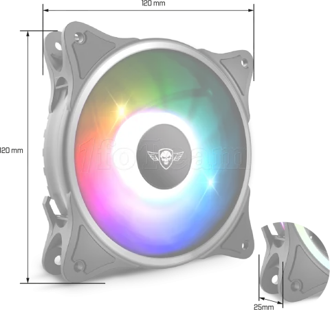 Photo de Ventilateur de boitier Spirit of Gamer AirForce Central RGB - 12cm (Noir)