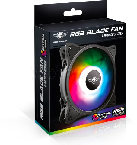 Photo de Ventilateur de boitier Spirit of Gamer AirForce Central RGB - 12cm (Noir)