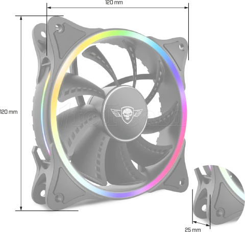 Photo de Ventilateur de boitier Spirit of Gamer AirForce Circle RGB - 12cm (Noir)