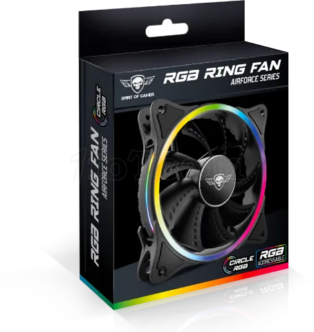 Photo de Ventilateur de boitier Spirit of Gamer AirForce Circle RGB - 12cm (Noir)