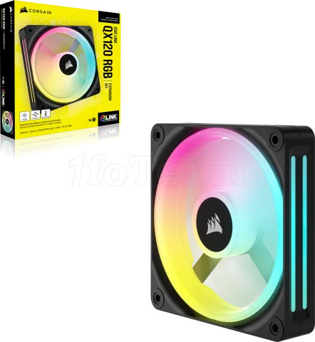 Photo de Ventilateur de boitier supplémentaire Corsair iCue Link QX RGB - 12cm (Noir)