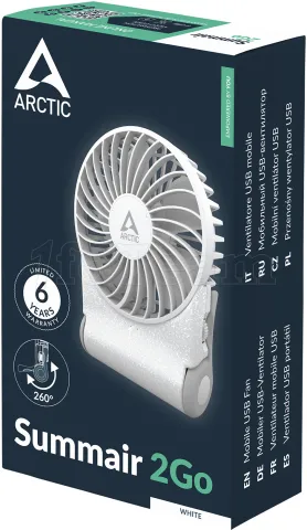 Photo de Ventilateur de bureau sur batterie Arctic Summair 2Go - Ø10cm (Blanc)