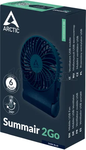 Photo de Ventilateur de bureau sur batterie Arctic Summair 2Go - Ø10cm (Bleu)