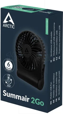 Photo de Ventilateur de bureau sur batterie Arctic Summair 2Go - Ø10cm (Noir)
