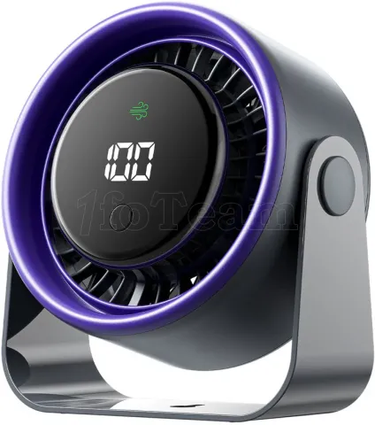 Photo de Ventilateur de bureau sur batterie Vention Lite 01 - Ø13cm (Noir/Violet)