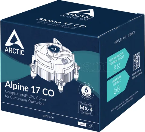 Photo de Ventilateur processeur Arctic Alpine 17 CO (Noir)